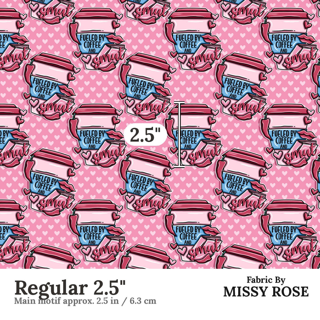 Profanity Fabric 529 Regular 2.5 inch print scale guide | Fabric by Missy Rose