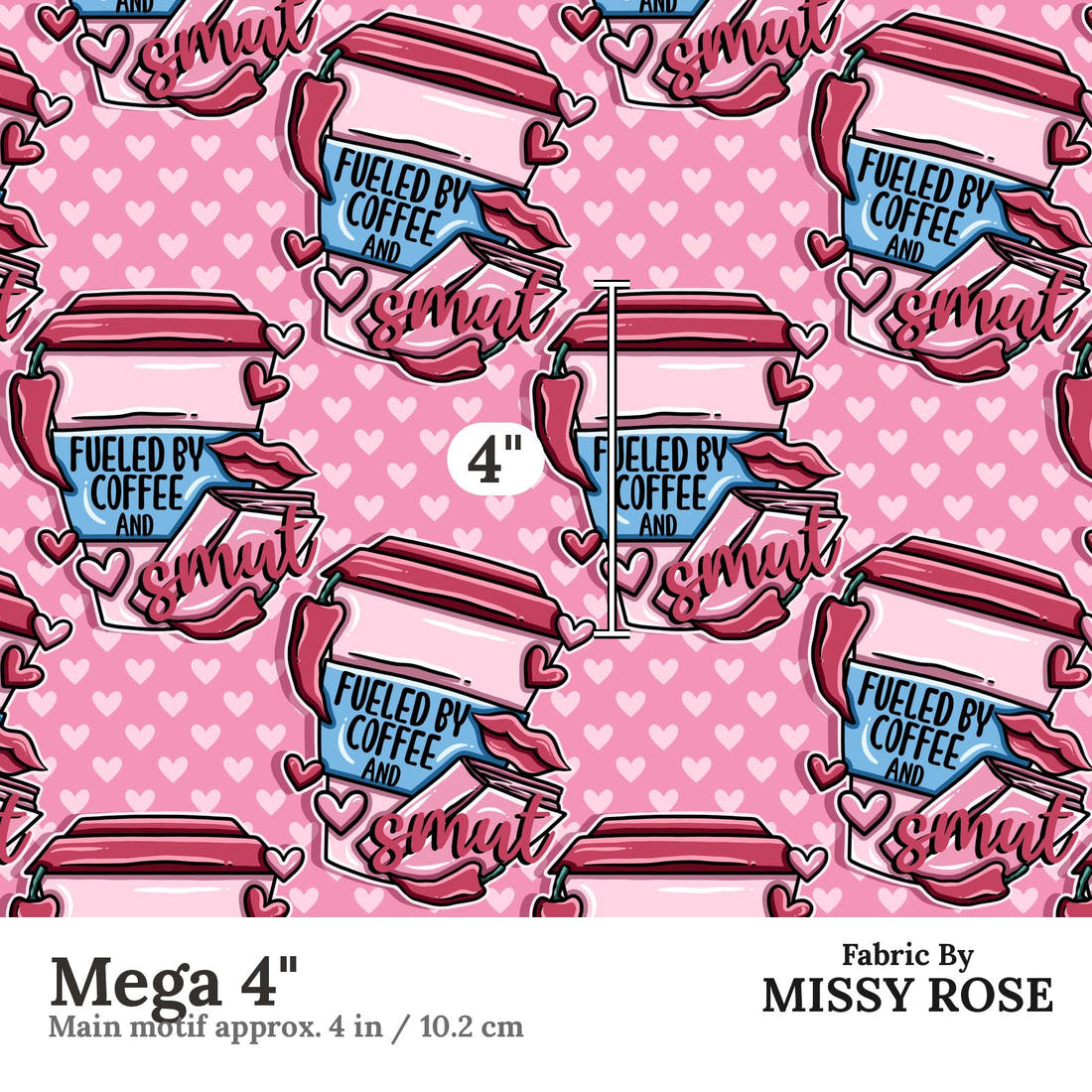 Profanity Fabric 529 Mega 4 inch print scale guide | Fabric by Missy Rose
