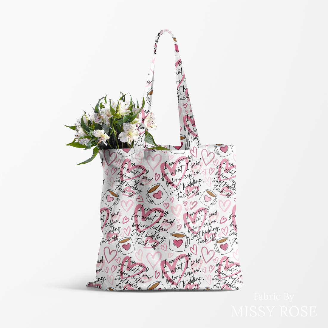 Profanity Fabric 531 made up as a tote bag - see how the print looks made up | Fabric by Missy Rose
