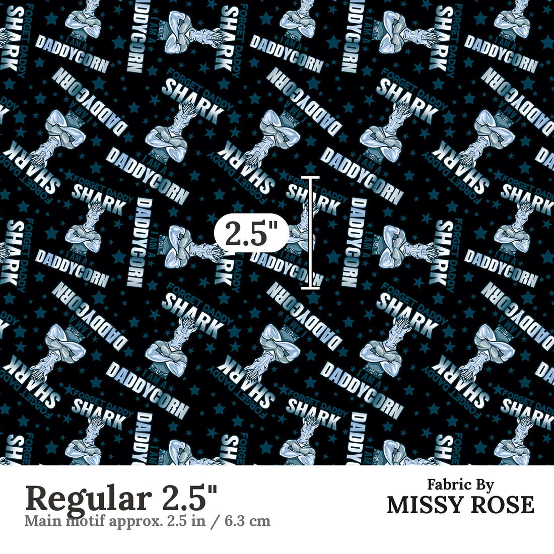 Profanity Fabric 533 Regular 2.5 inch print scale guide | Fabric by Missy Rose