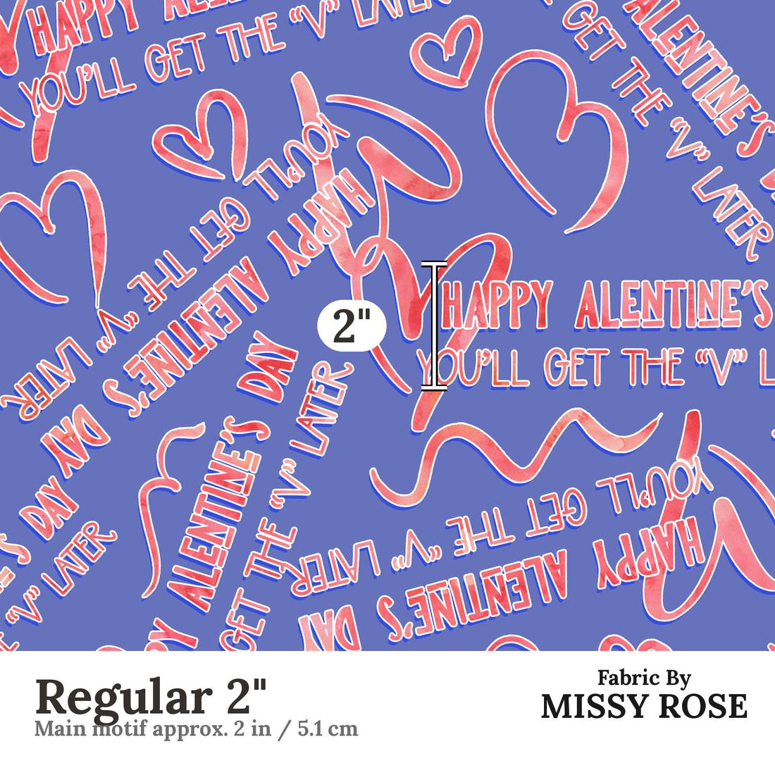 Profanity Fabric 534 Regular 2 inch print scale guide | Fabric by Missy Rose