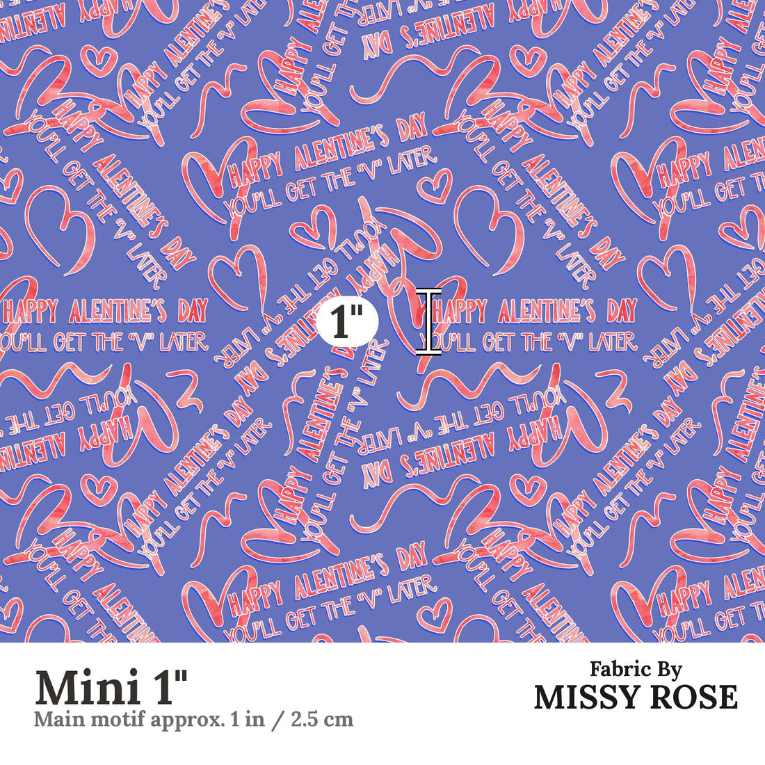 Profanity Fabric 534 Mini 1 inch print scale guide | Fabric by Missy Rose