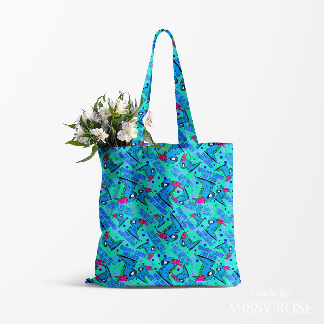 Profanity Fabric 535 made up as a tote bag - see how the print looks made up | Fabric by Missy Rose