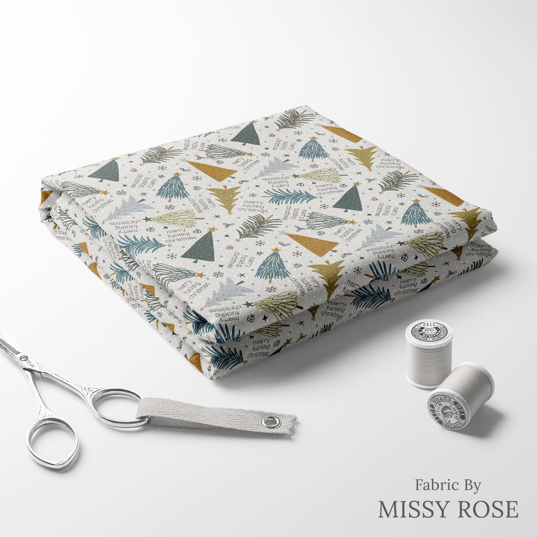 Profanity Fabric 537 folded fabric stack with matching thread - pre-order fabric Australia | Fabric by Missy Rose