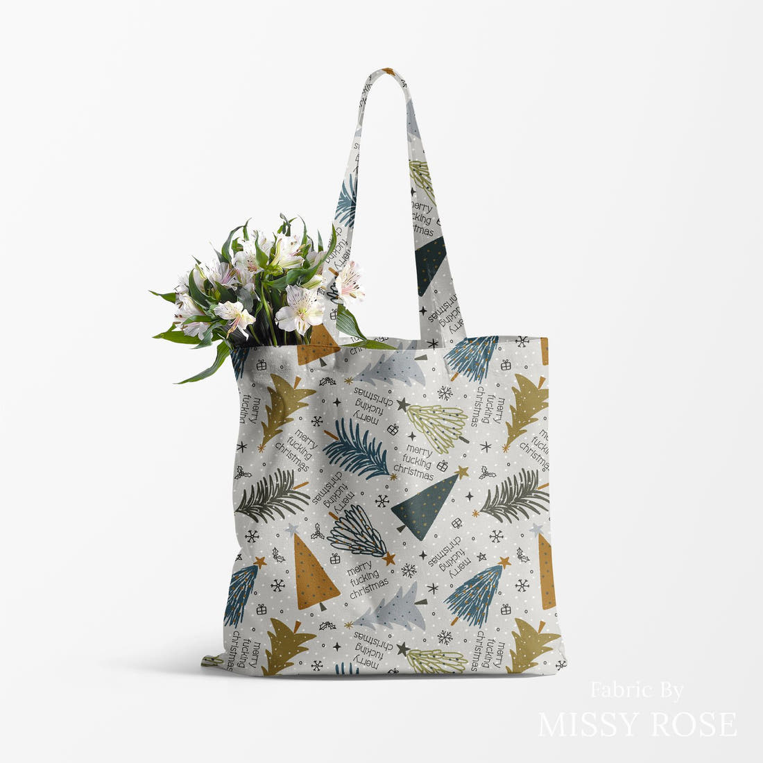 Profanity Fabric 537 made up as a tote bag - see how the print looks made up | Fabric by Missy Rose