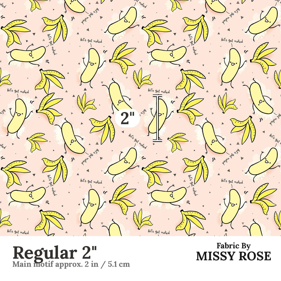 Profanity Fabric 539 Regular 2 inch print scale guide | Fabric by Missy Rose