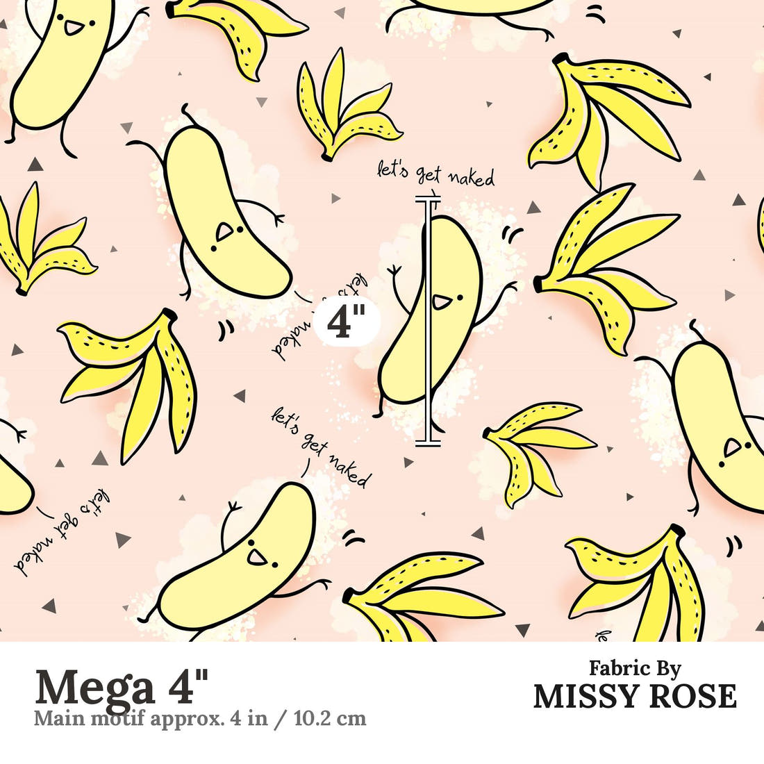 Profanity Fabric 539 Mega 4 inch print scale guide | Fabric by Missy Rose