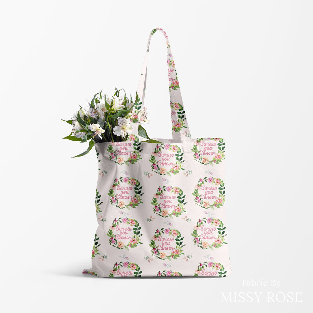 Profanity Fabric 54 made up as a tote bag - see how the print looks made up | Fabric by Missy Rose