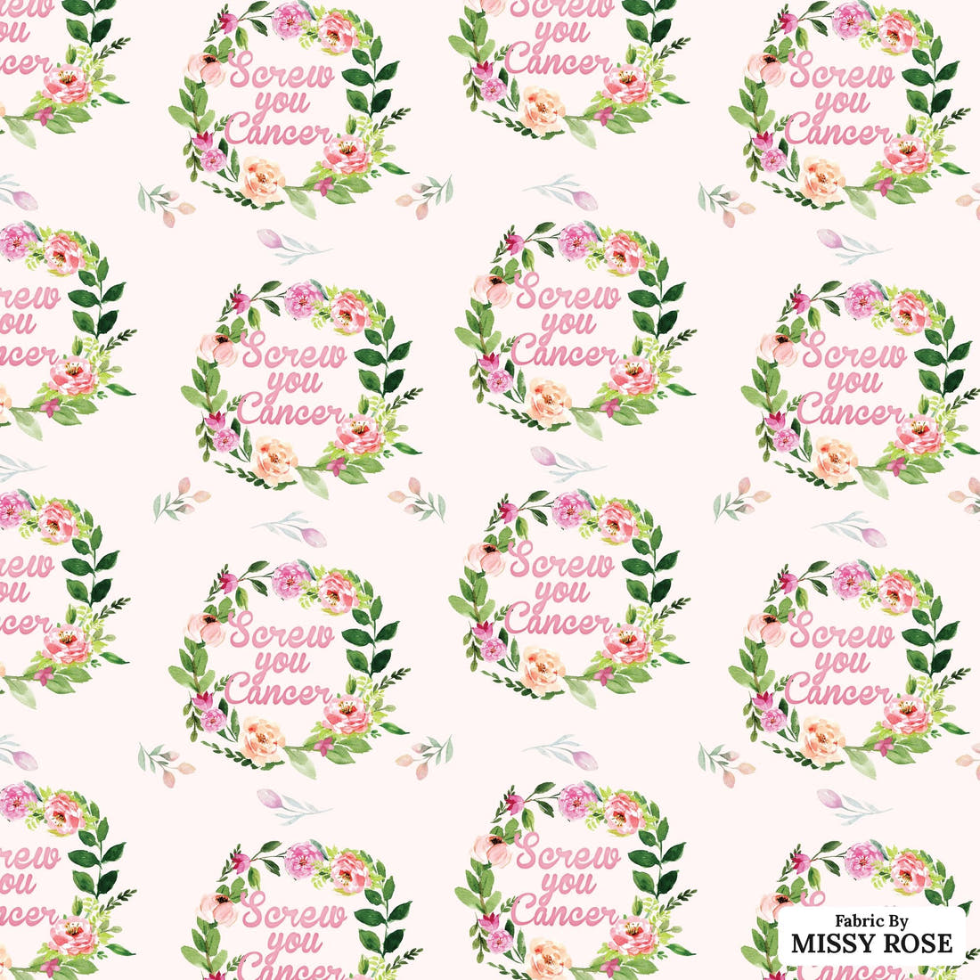 Profanity Fabric 54 - flat view of the print, zoom in for detail | Fabric by Missy Rose