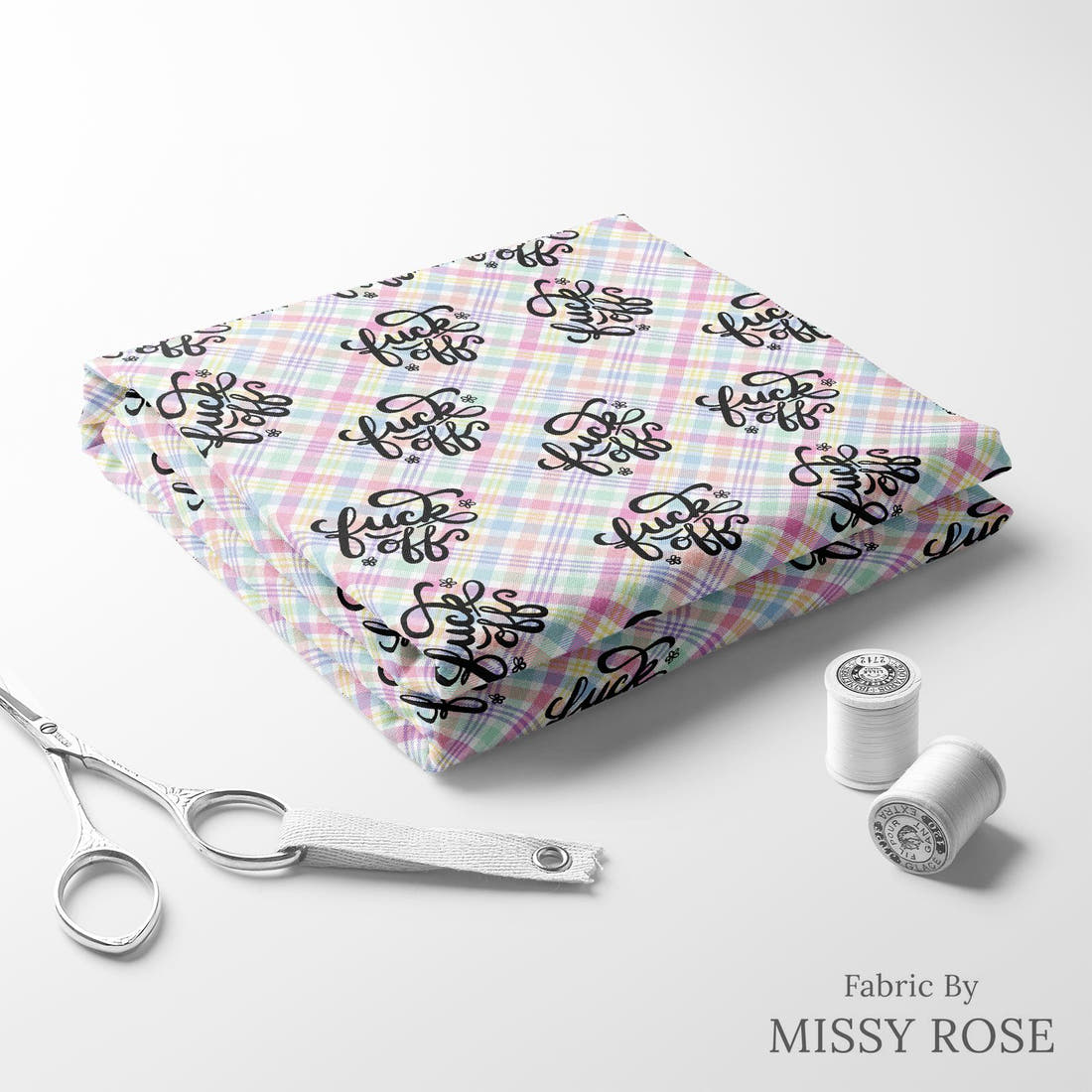Profanity Fabric 540 folded fabric stack with matching thread - pre-order fabric Australia | Fabric by Missy Rose