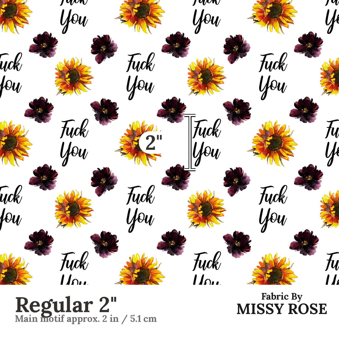 Profanity Fabric 542 Regular 2 inch print scale guide | Fabric by Missy Rose