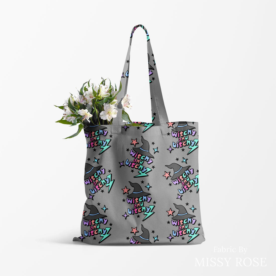 Profanity Fabric 543 made up as a tote bag - see how the print looks made up | Fabric by Missy Rose