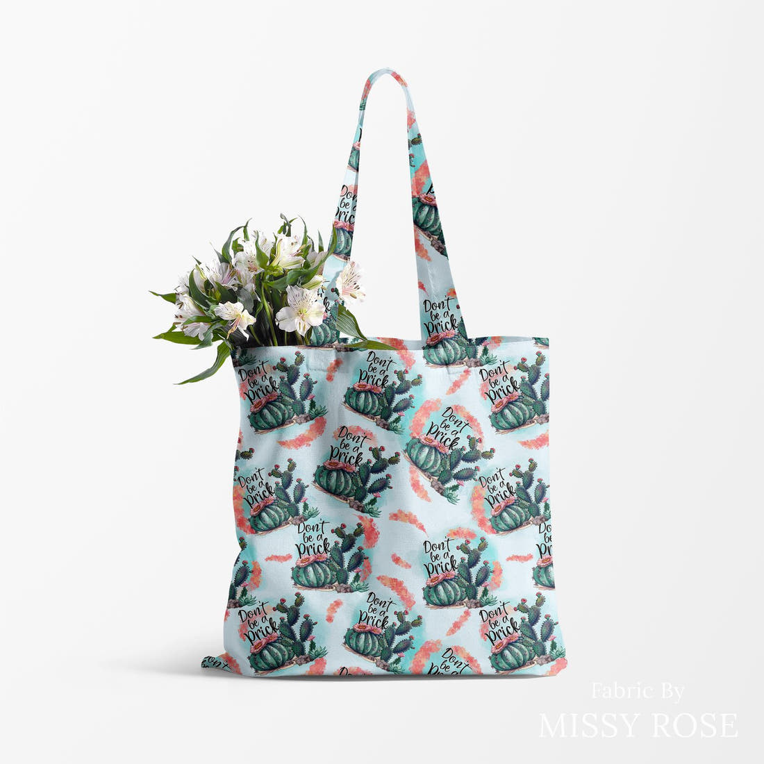 Profanity Fabric 546 made up as a tote bag - see how the print looks made up | Fabric by Missy Rose
