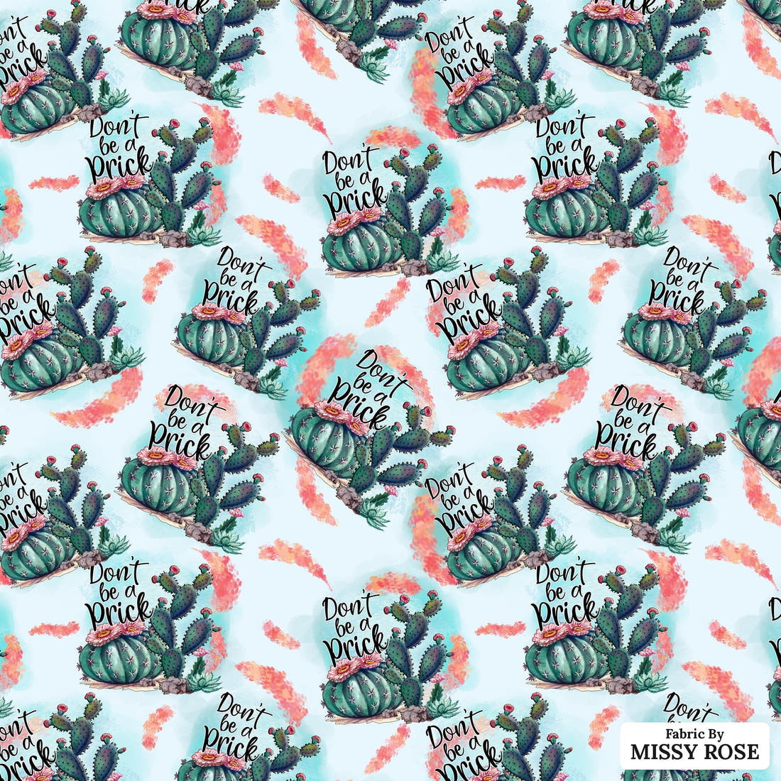 Profanity Fabric 546 - flat view of the print, zoom in for detail | Fabric by Missy Rose