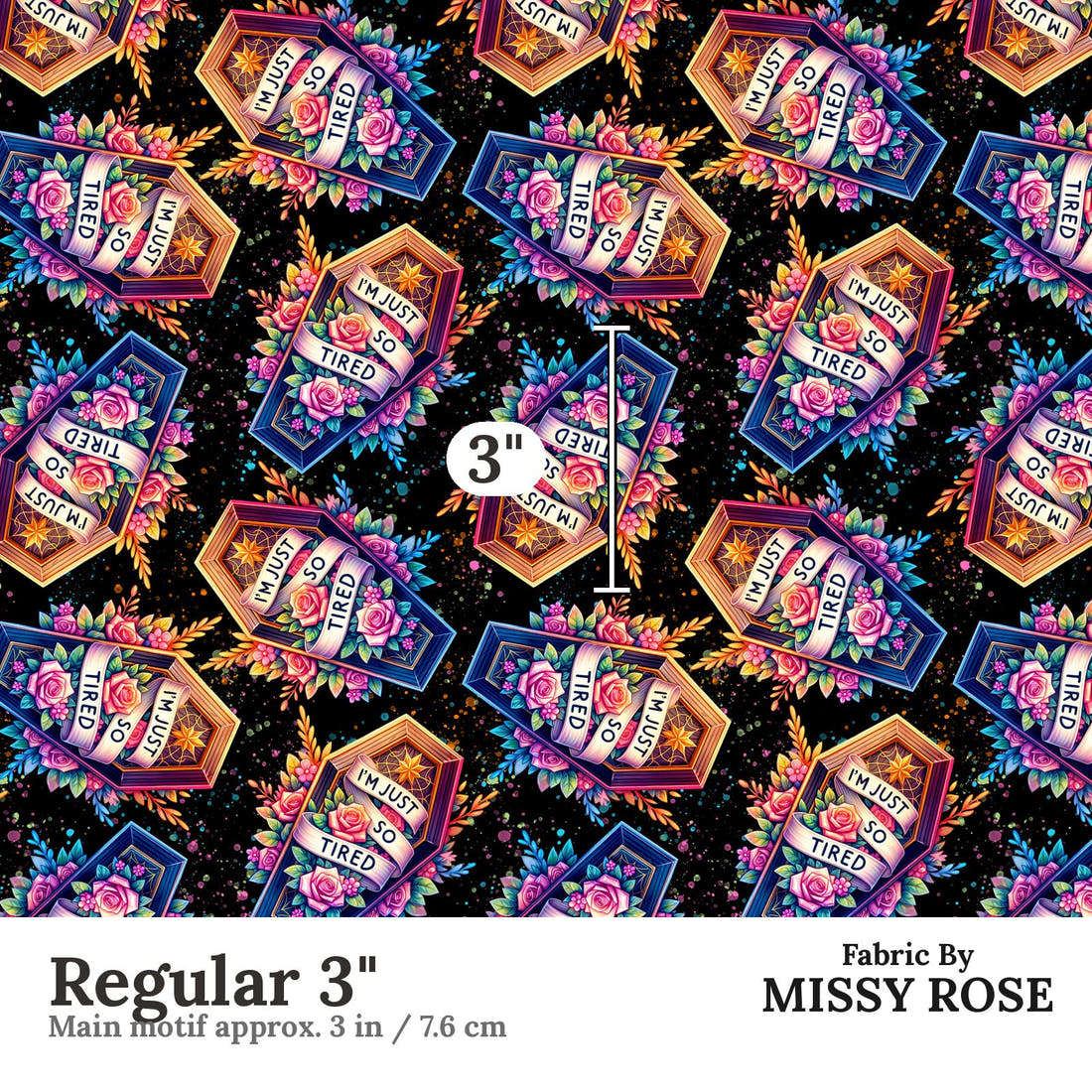 Profanity Fabric 547 Regular 3 inch print scale guide | Fabric by Missy Rose