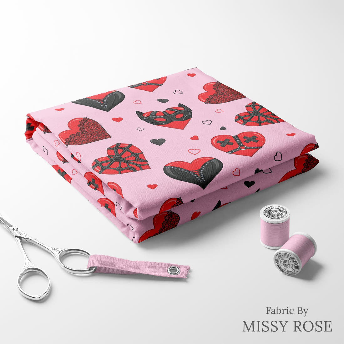 Profanity Fabric 548 folded fabric stack with matching thread - pre-order fabric Australia | Fabric by Missy Rose