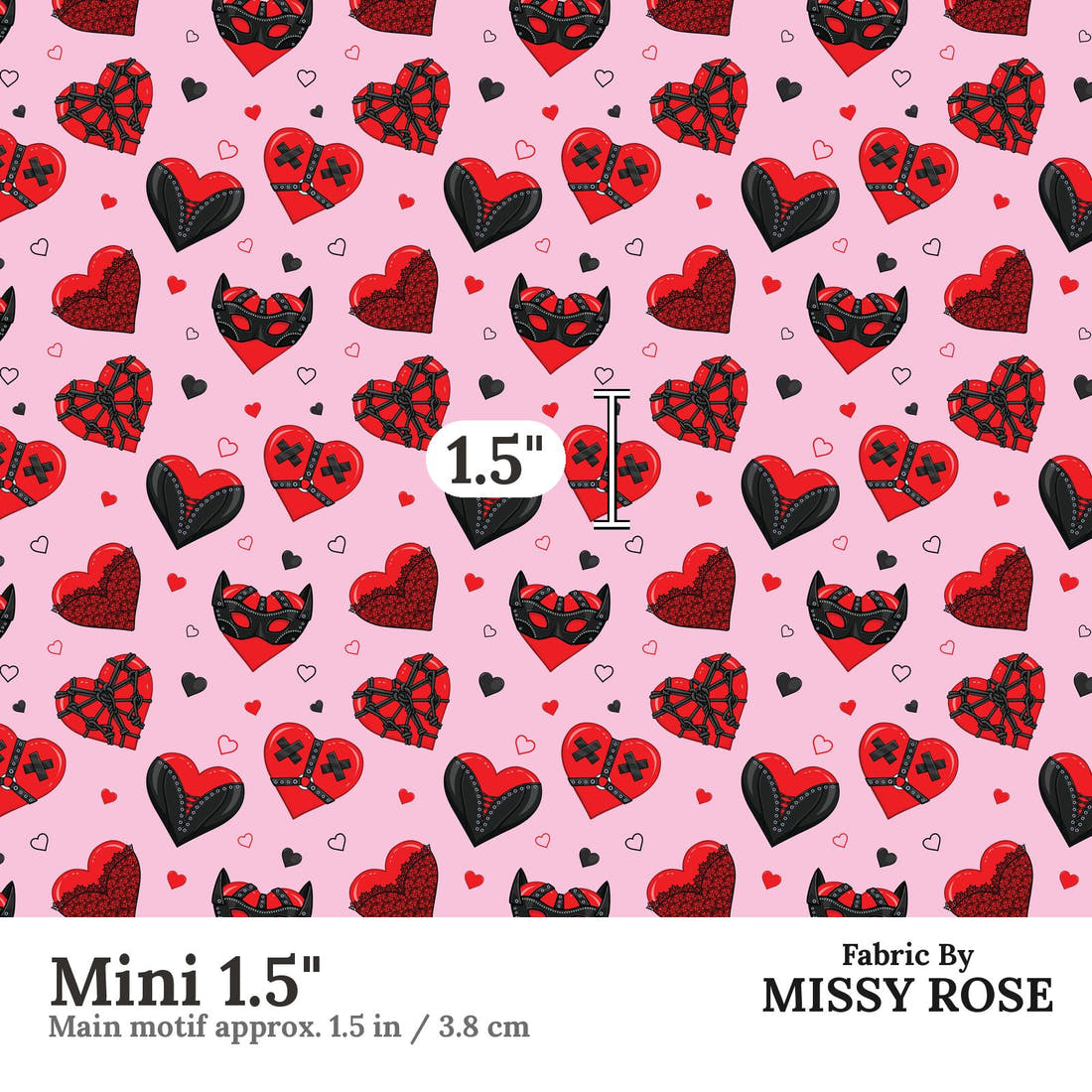 Profanity Fabric 548 Mini 1.5 inch print scale guide | Fabric by Missy Rose