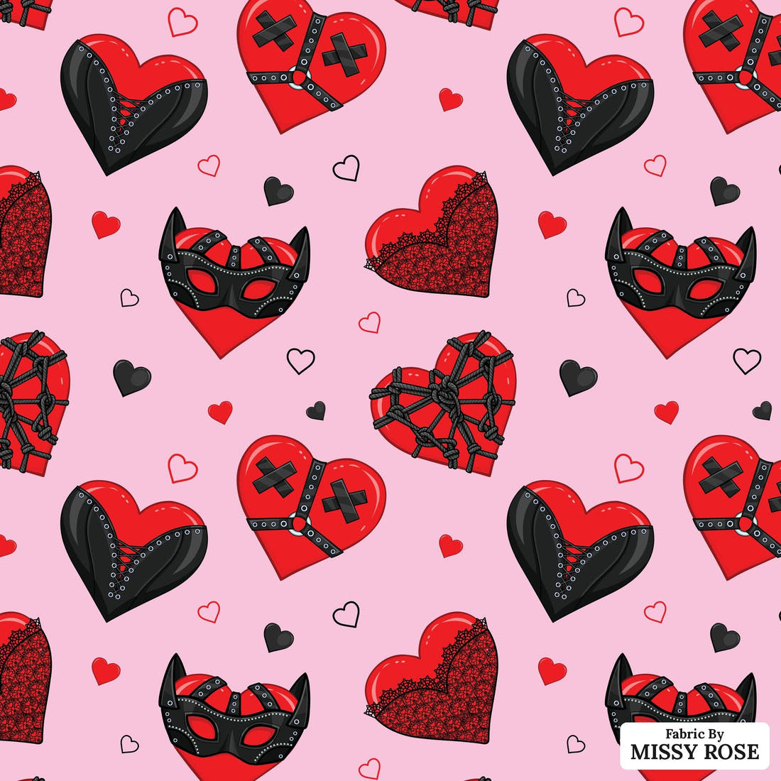 Profanity Fabric 548 - flat view of the print, zoom in for detail | Fabric by Missy Rose