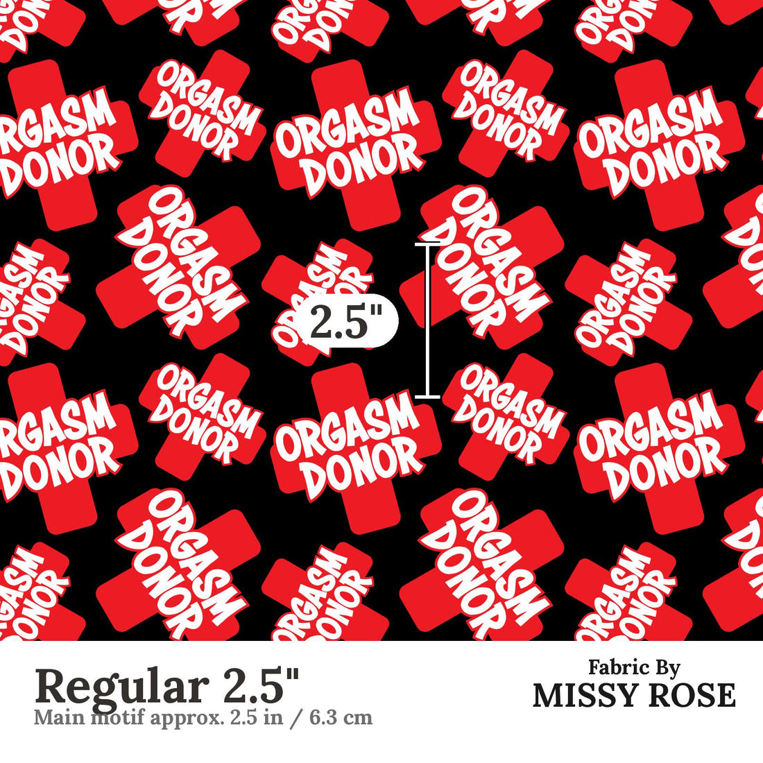 Profanity Fabric 549 Regular 2.5 inch print scale guide | Fabric by Missy Rose