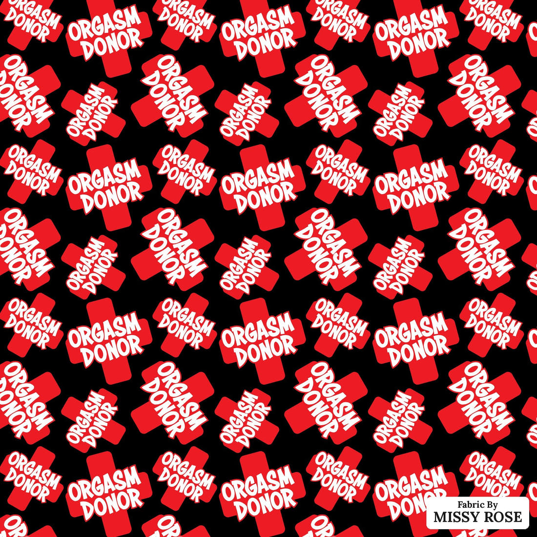 Profanity Fabric 549 - flat view of the print, zoom in for detail | Fabric by Missy Rose