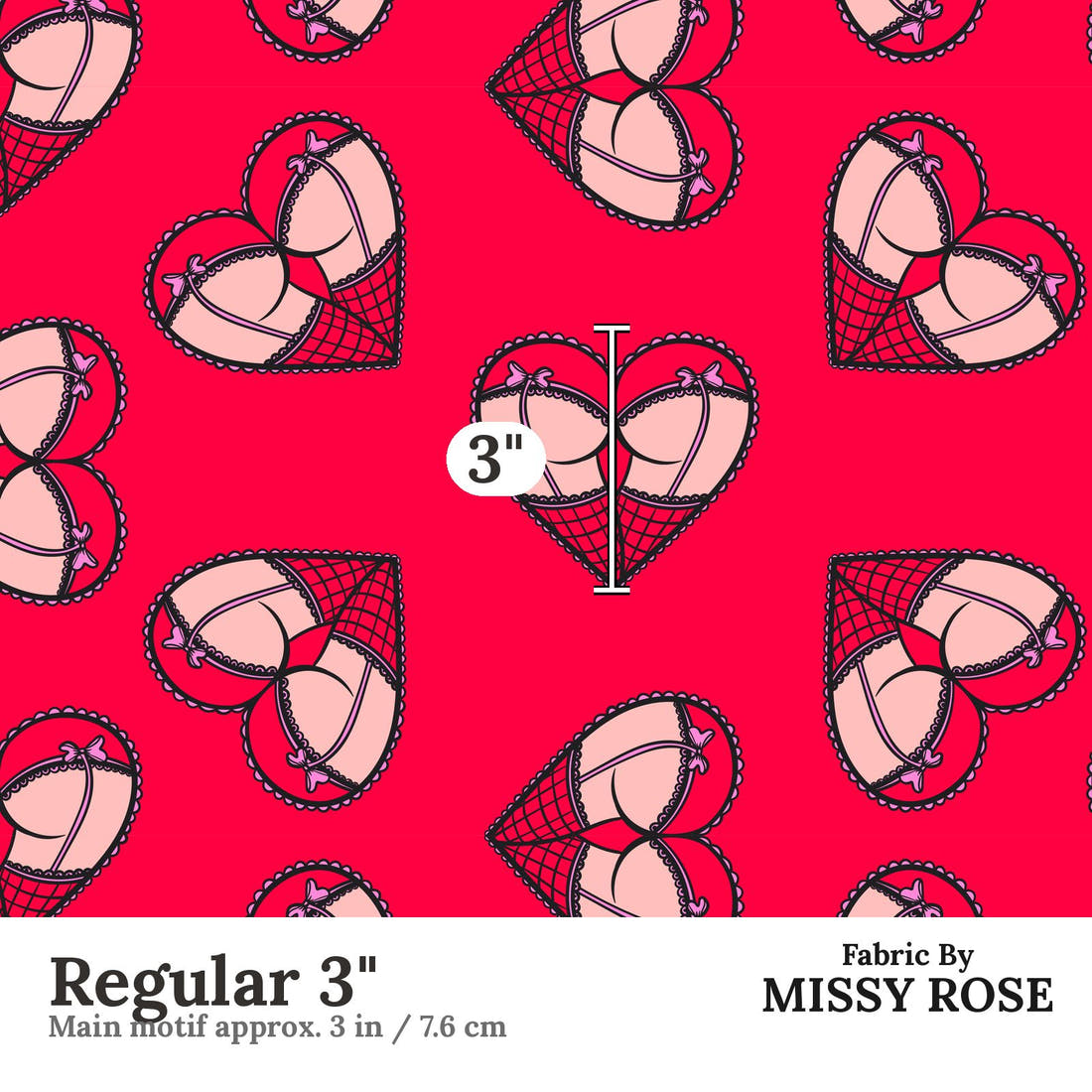 Profanity Fabric 550 Regular 3 inch print scale guide | Fabric by Missy Rose