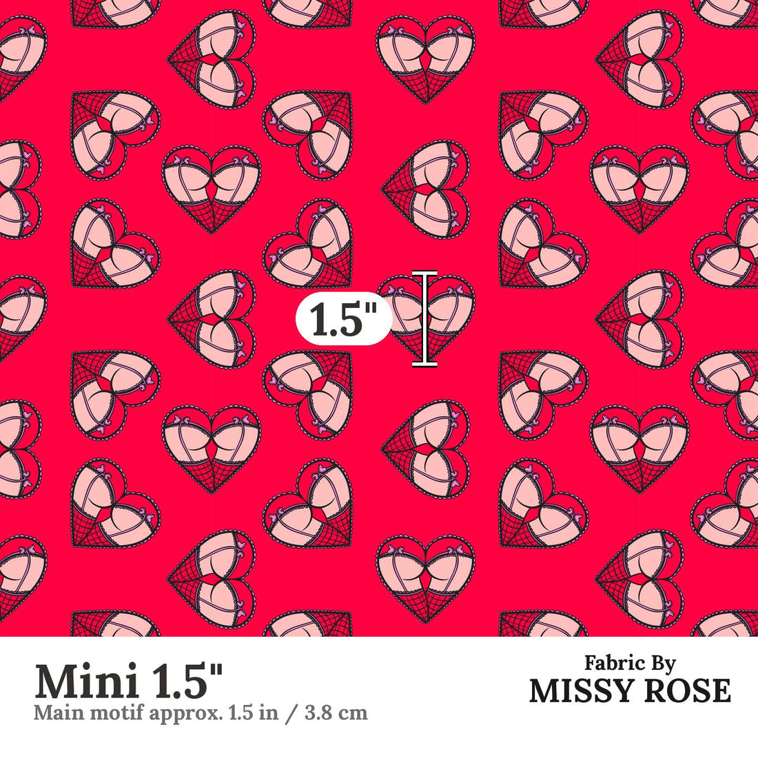 Profanity Fabric 550 Mini 1.5 inch print scale guide | Fabric by Missy Rose