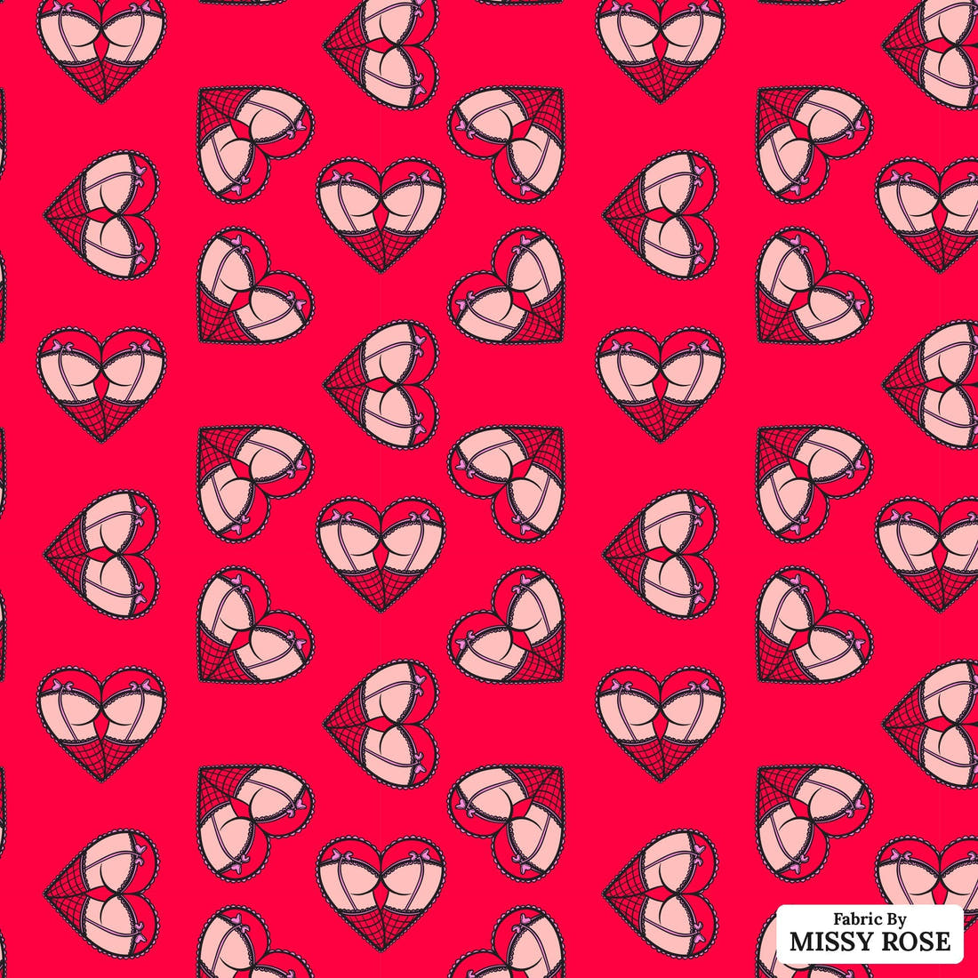 Profanity Fabric 550 - flat view of the print, zoom in for detail | Fabric by Missy Rose