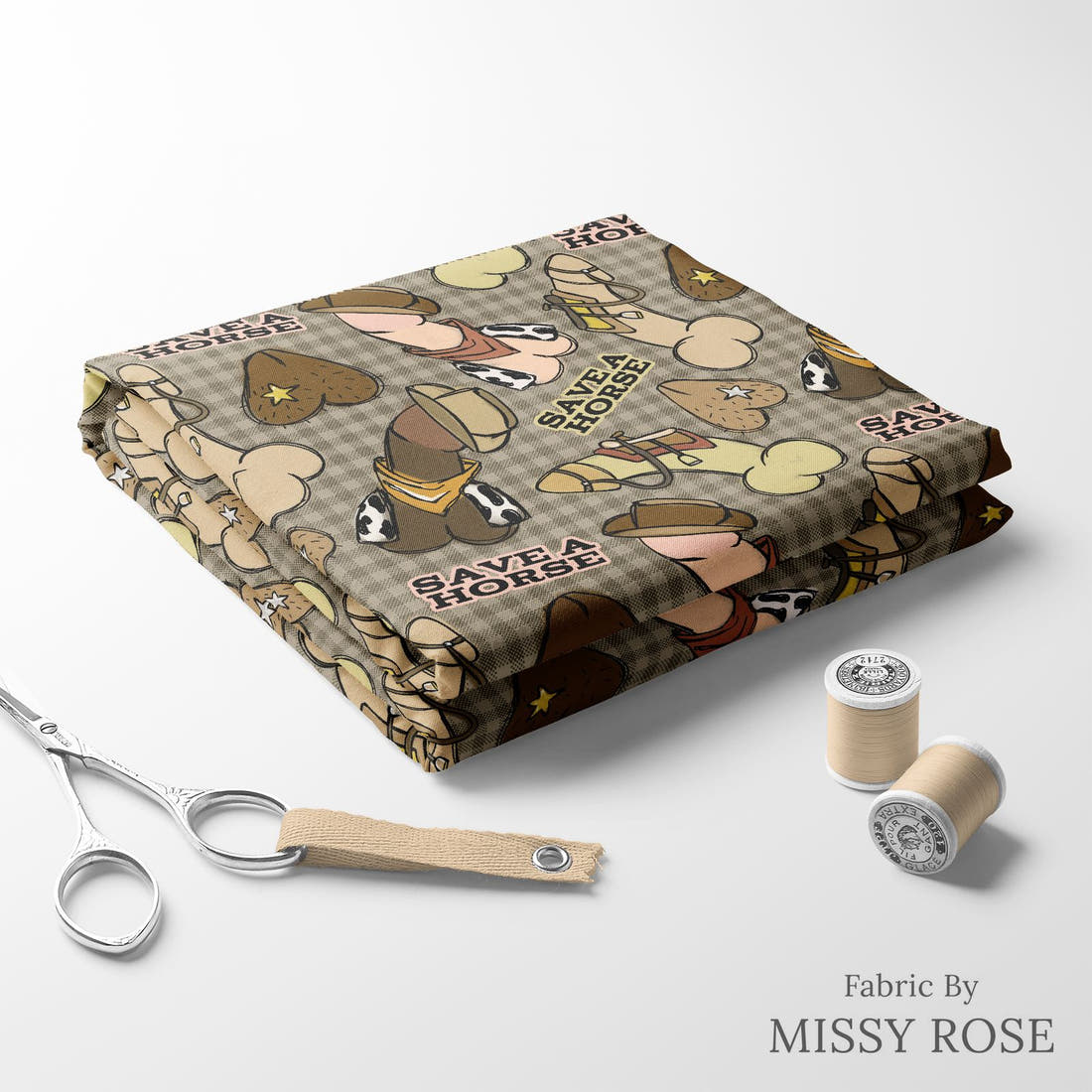 Profanity Fabric 551 folded fabric stack with matching thread - pre-order fabric Australia | Fabric by Missy Rose