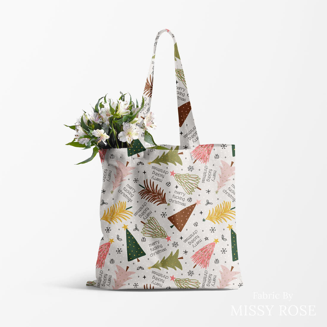 Profanity Fabric 553 made up as a tote bag - see how the print looks made up | Fabric by Missy Rose