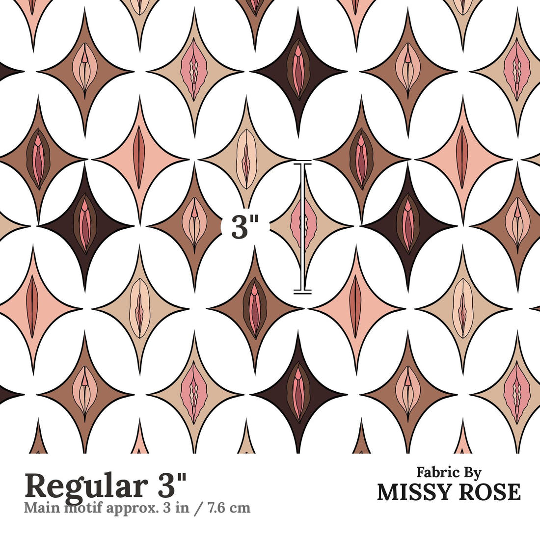Profanity Fabric 555 Regular 3 inch print scale guide | Fabric by Missy Rose
