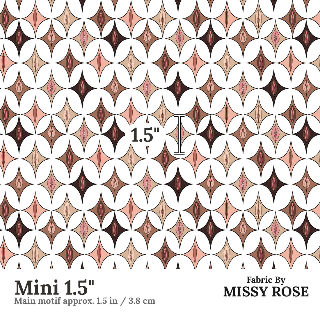 Profanity Fabric 555 Mini 1.5 inch print scale guide | Fabric by Missy Rose