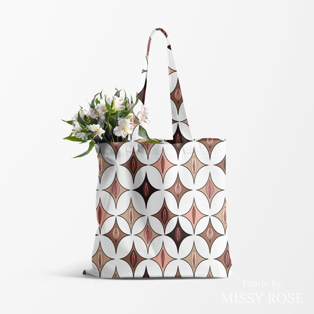 Profanity Fabric 555 made up as a tote bag - see how the print looks made up | Fabric by Missy Rose