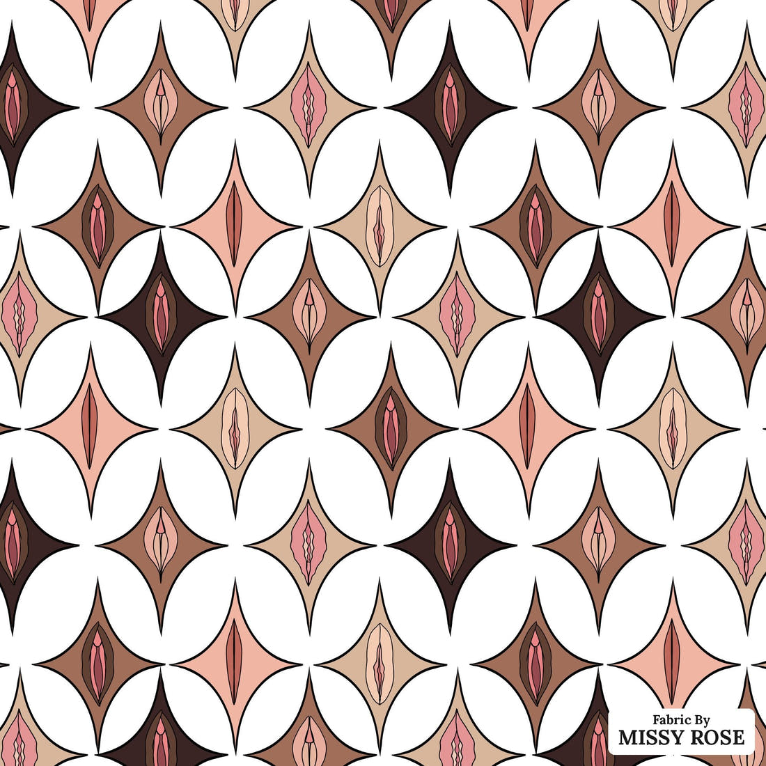 Profanity Fabric 555 - flat view of the print, zoom in for detail | Fabric by Missy Rose