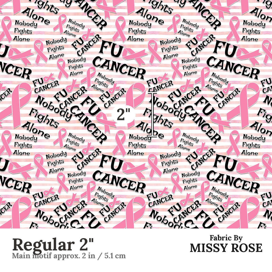 Profanity Fabric 556 Regular 2 inch print scale guide | Fabric by Missy Rose