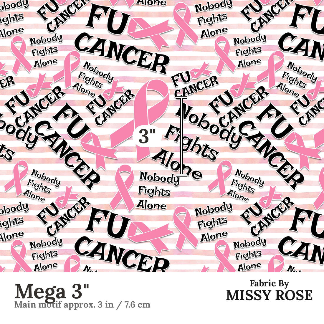 Profanity Fabric 556 Mega 3 inch print scale guide | Fabric by Missy Rose