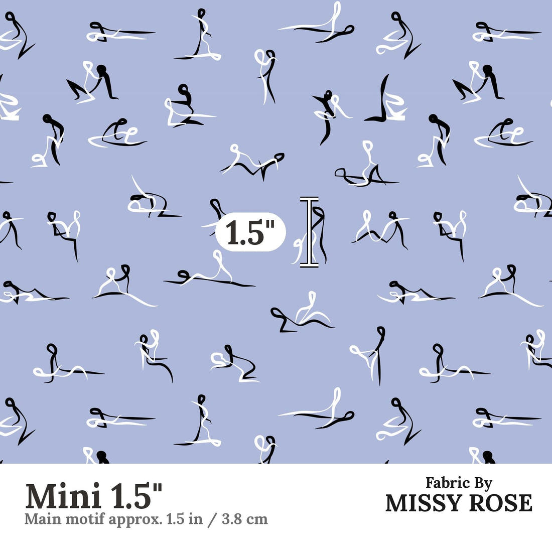 Profanity Fabric 558 Mini 1.5 inch print scale guide | Fabric by Missy Rose