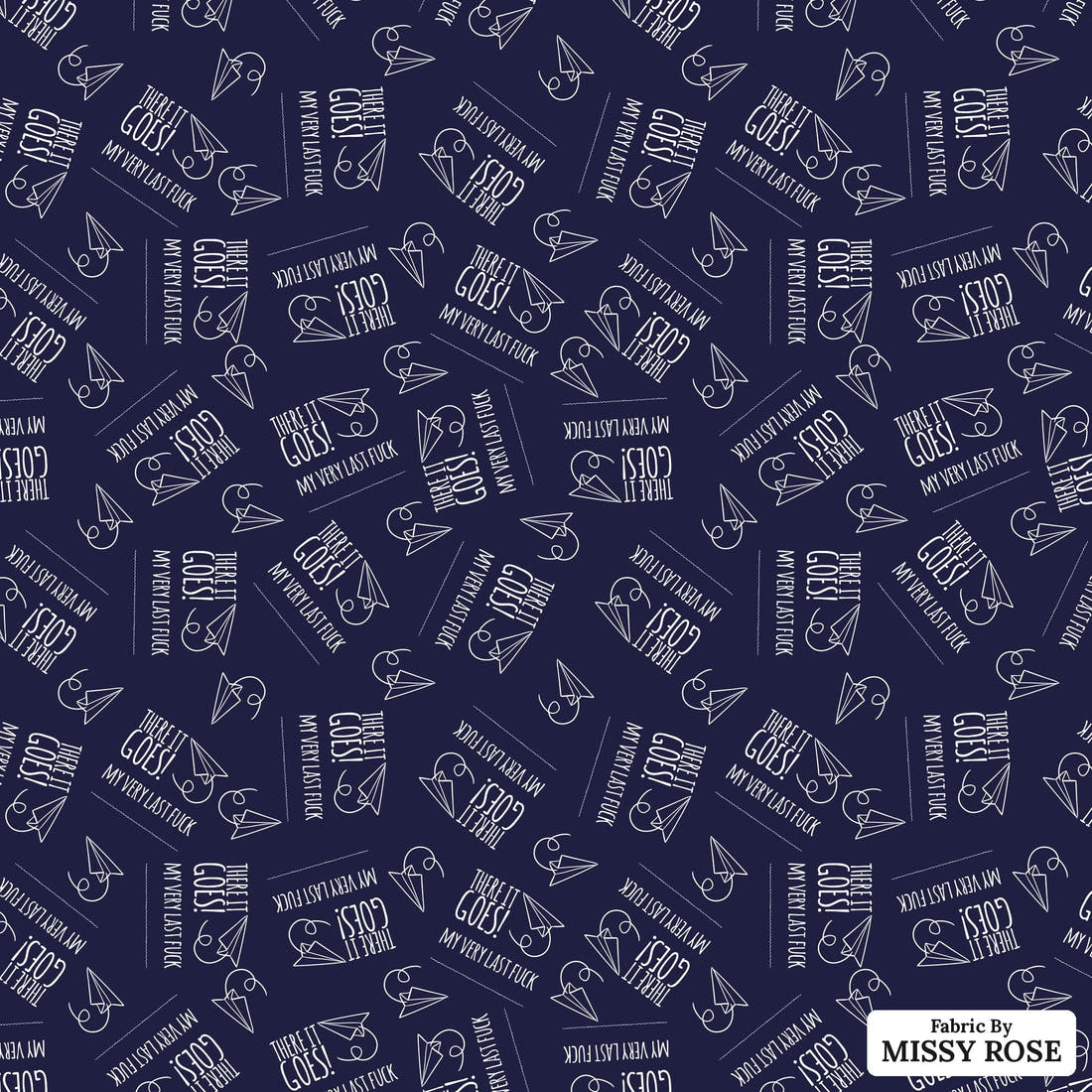 Profanity Fabric 56 - flat view of the print, zoom in for detail | Fabric by Missy Rose
