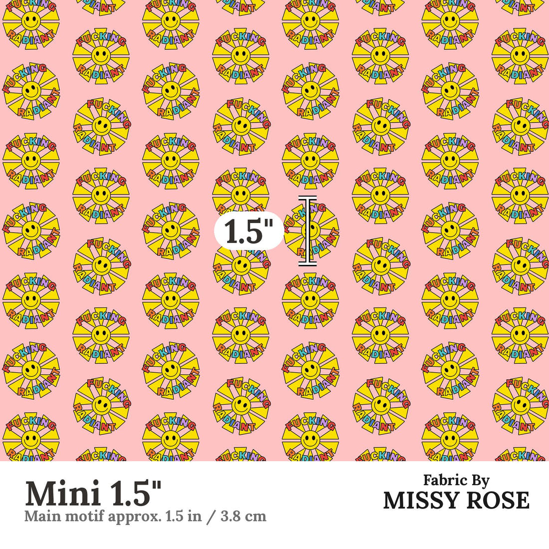 Profanity Fabric 560 Mini 1.5 inch print scale guide | Fabric by Missy Rose