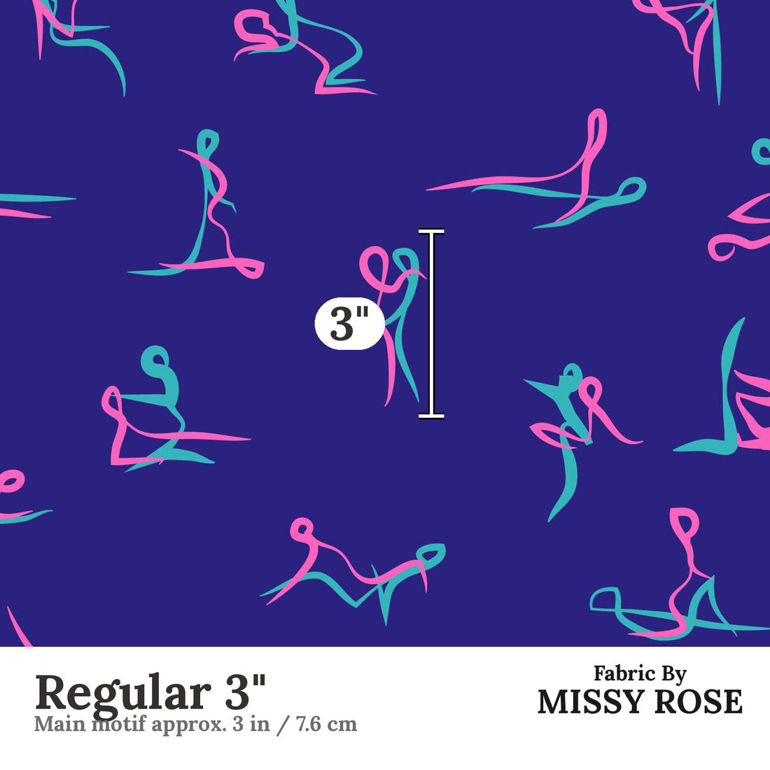 Profanity Fabric 562 Regular 3 inch print scale guide | Fabric by Missy Rose
