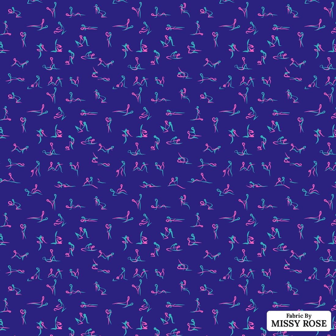 Profanity Fabric 562 - flat view of the print, zoom in for detail | Fabric by Missy Rose