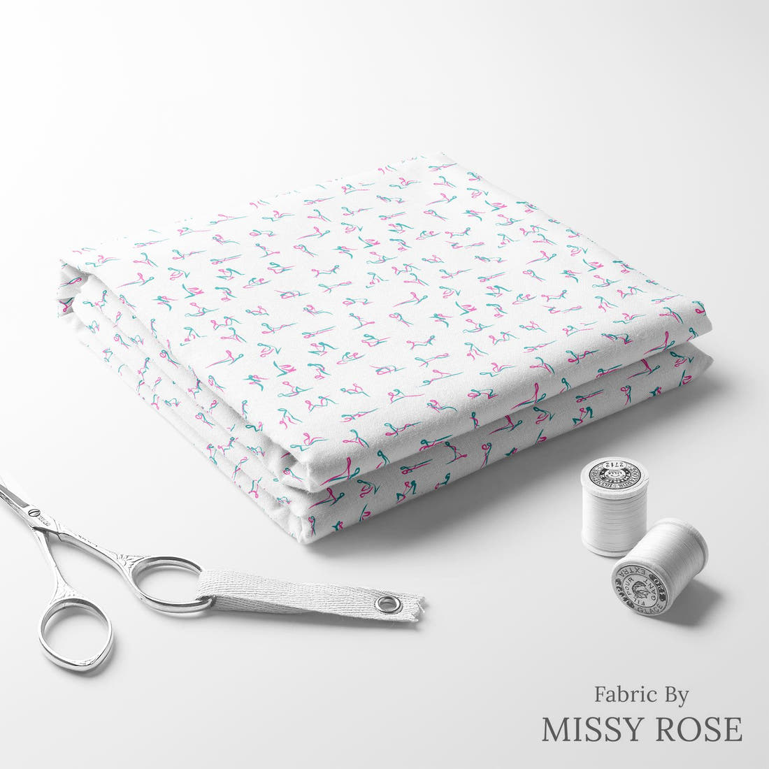 Profanity Fabric 564 folded fabric stack with matching thread - pre-order fabric Australia | Fabric by Missy Rose