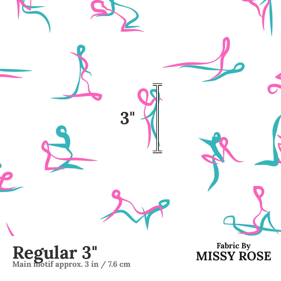 Profanity Fabric 564 Regular 3 inch print scale guide | Fabric by Missy Rose