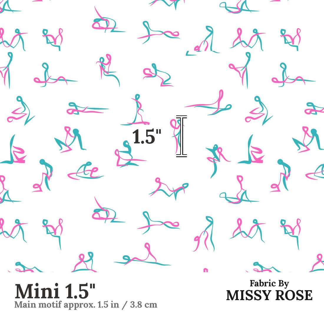 Profanity Fabric 564 Mini 1.5 inch print scale guide | Fabric by Missy Rose