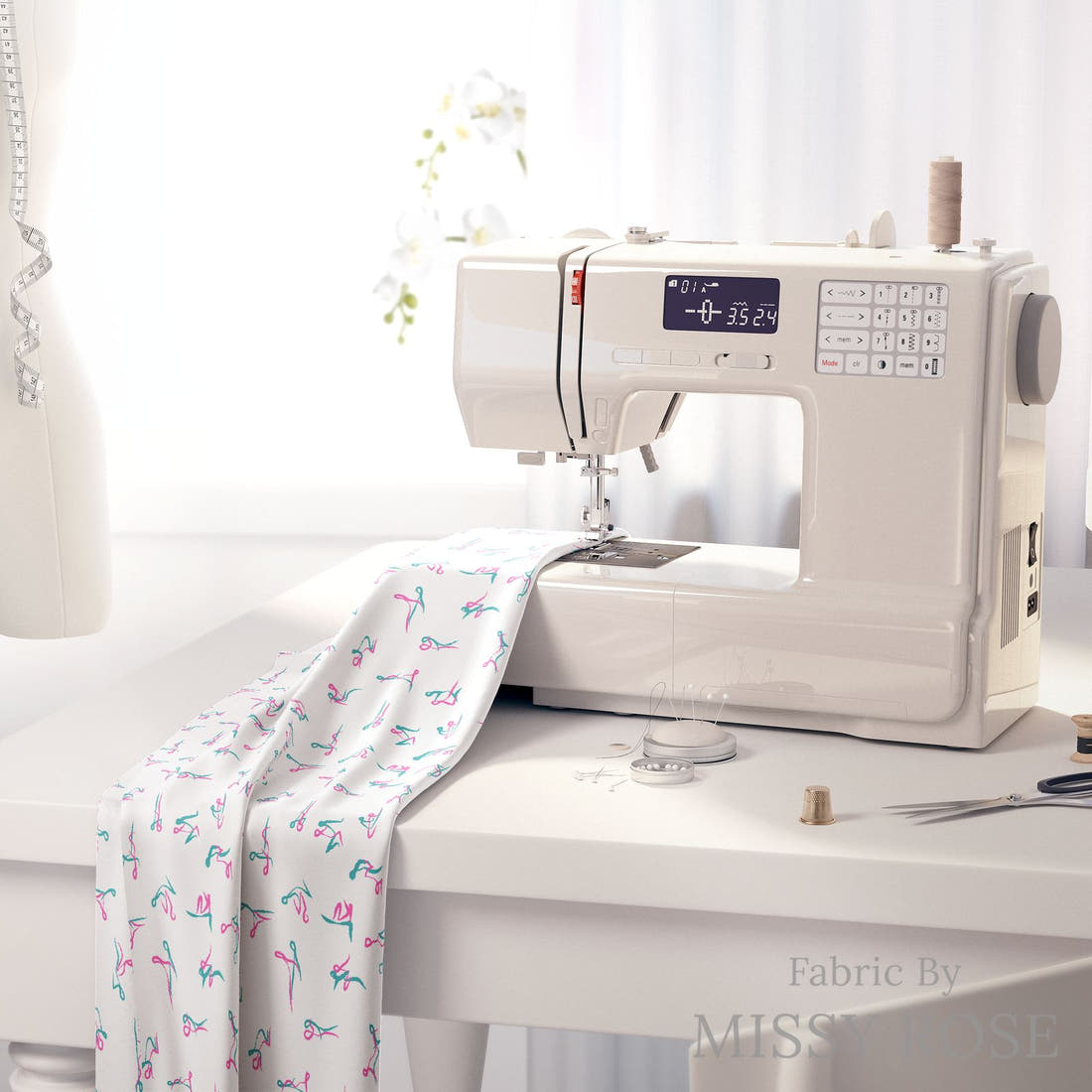 Profanity Fabric 564 on a sewing machine - premium fabric for sewing projects | Fabric by Missy Rose