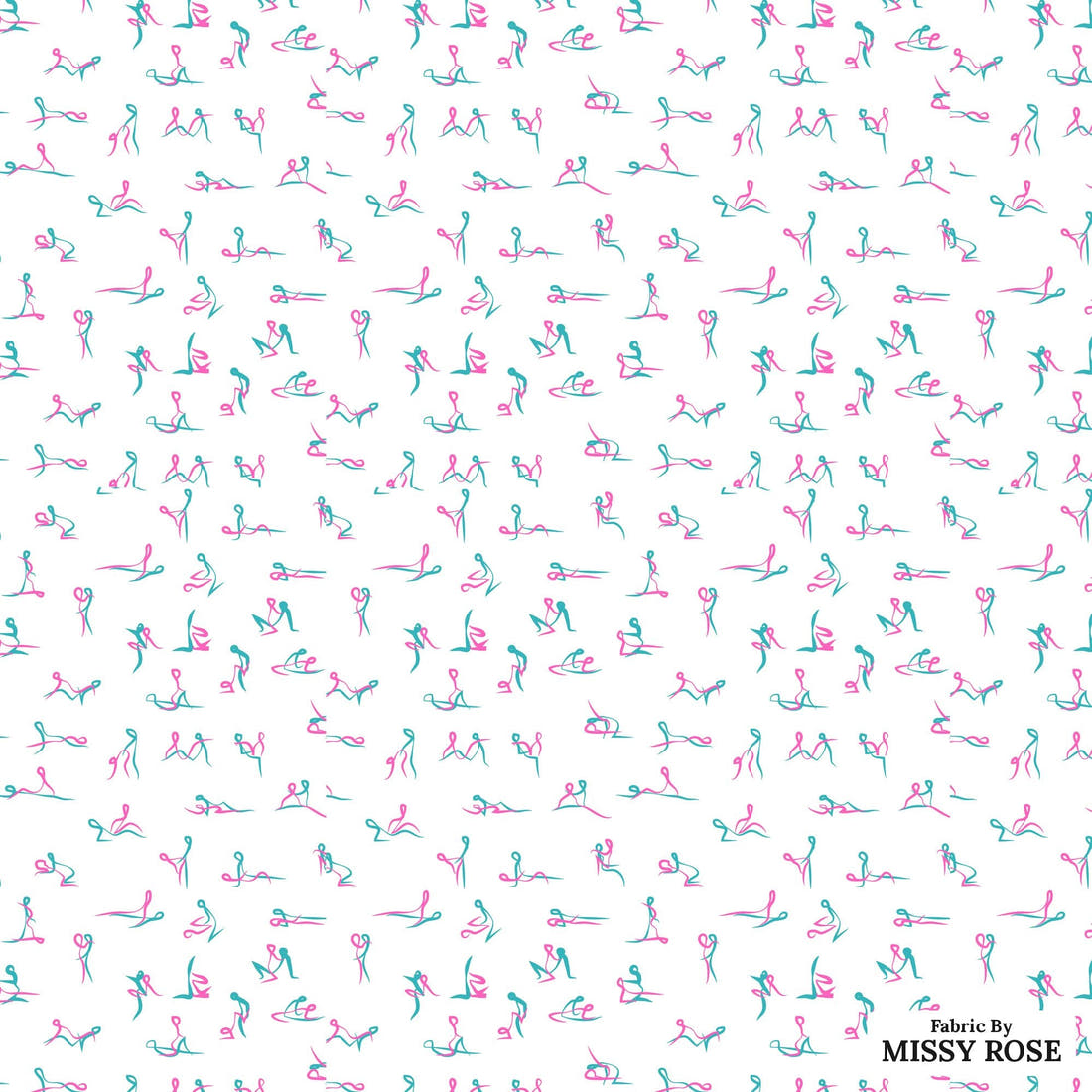 Profanity Fabric 564 - flat view of the print, zoom in for detail | Fabric by Missy Rose