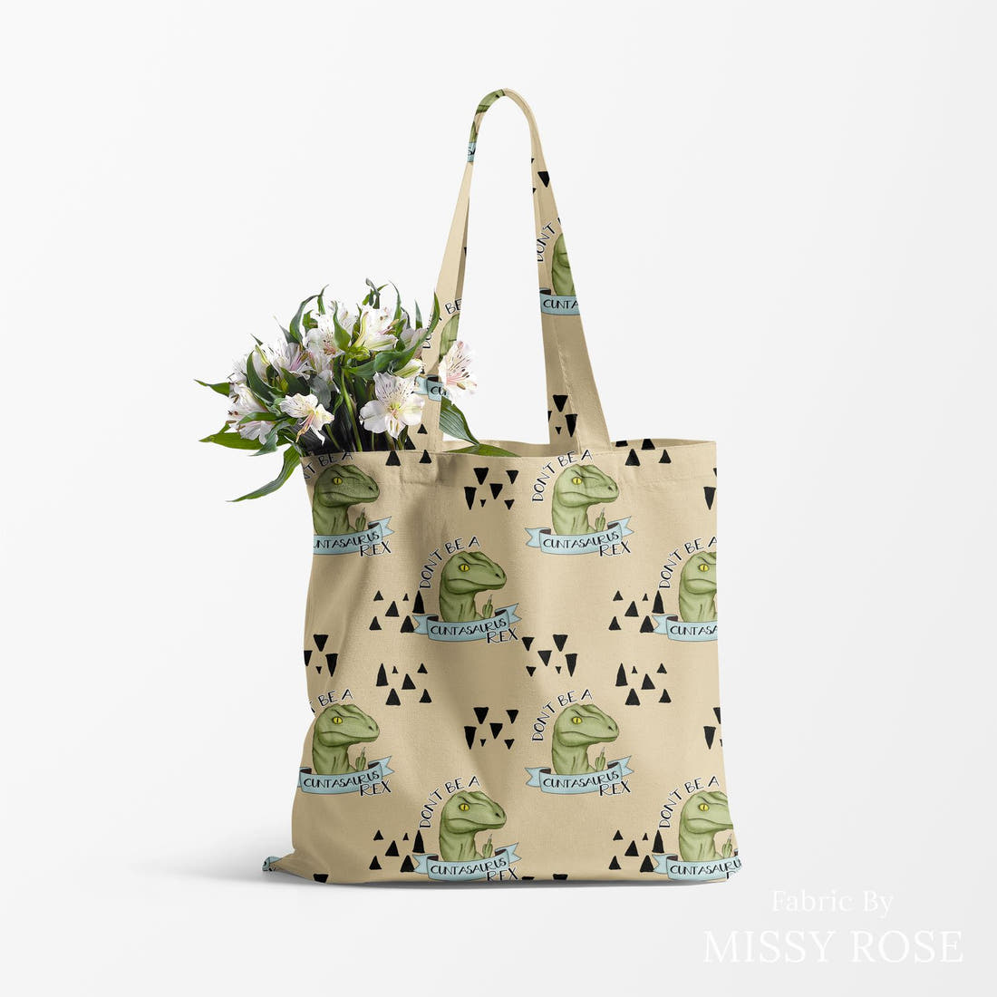Profanity Fabric 566 made up as a tote bag - see how the print looks made up | Fabric by Missy Rose