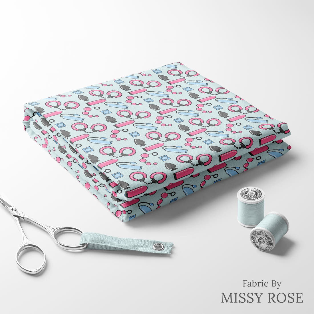 Profanity Fabric 567 folded fabric stack with matching thread - pre-order fabric Australia | Fabric by Missy Rose