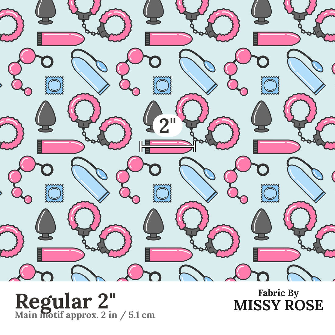Profanity Fabric 567 Regular 2 inch print scale guide | Fabric by Missy Rose