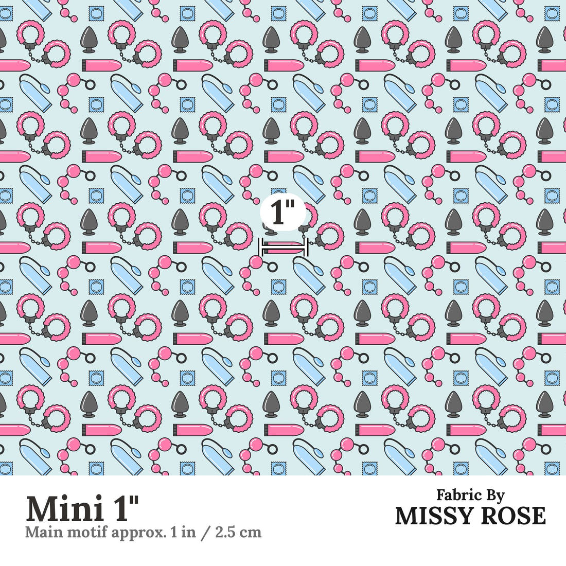 Profanity Fabric 567 Mini 1 inch print scale guide | Fabric by Missy Rose