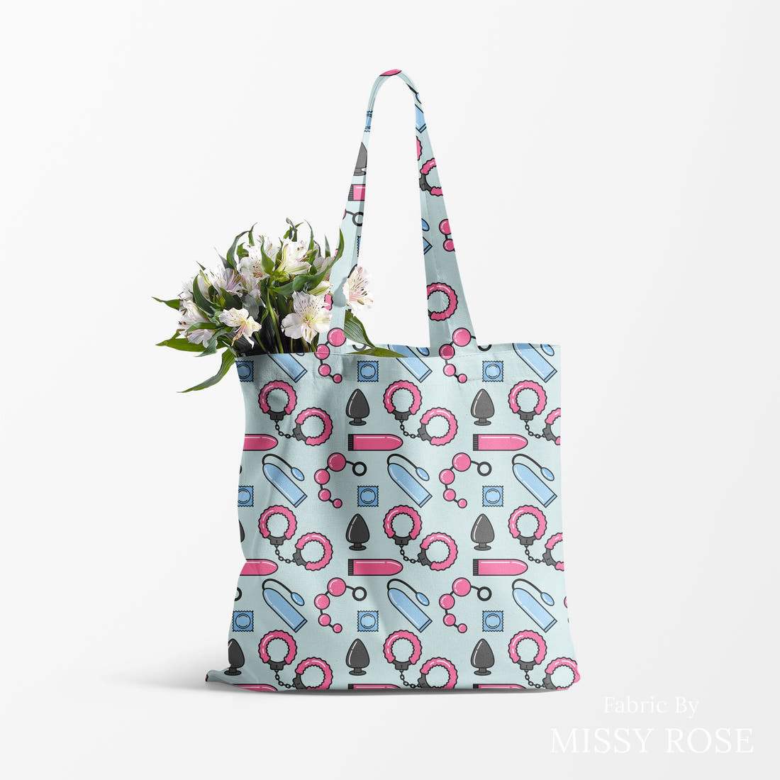 Profanity Fabric 567 made up as a tote bag - see how the print looks made up | Fabric by Missy Rose